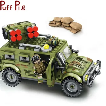 

269pcs DIY Tiger Assault Car Building Blocks Military Armored Vehicle Truck Bricks for Children Educational Toys Boy's Gift