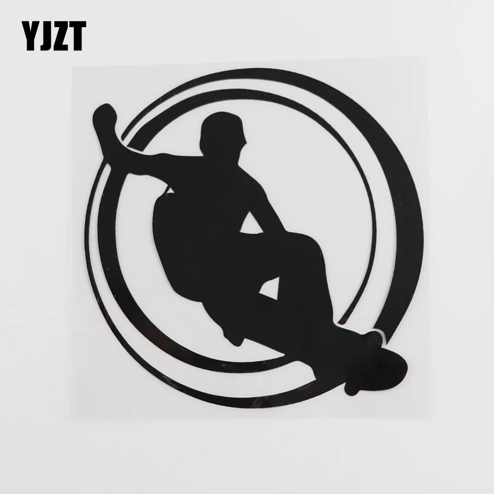 

YJZT, 13, 7 см х 13, 6 см, скейтборд для экстремальных видов спорта, молодежная виниловая наклейка на автомобиль, черный/серебристый, 8A-0332