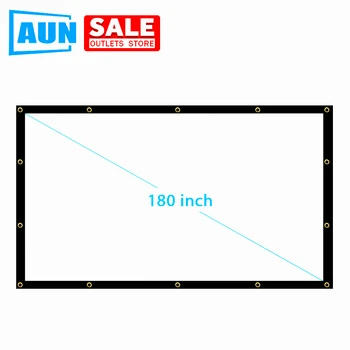 

AUN Upgrade Thicker Projector Screen, 180 inchs, Customizable size, Customize the best size to fit your room for Home theater