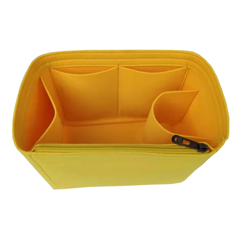 Side-zip Yellow S Для МРТ Рынок Мешок войлочная ткань вставка сумка органайзер Макияж сумка органайзер дорожная внутренняя Сумочка малогабаритные сумочки-косметички - Цвет: Side-zip Yellow S