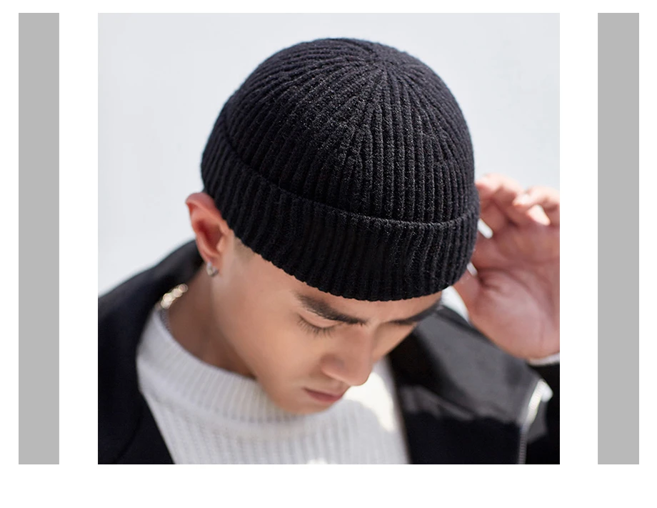 Унисекс Skullcap Beanie зимняя вязанная теплая шапка повседневная короткая широкая хип-хоп шапка для взрослых мужчин и женщин шерстяные вязаные Осенние эластичные крышки