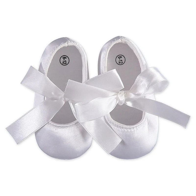 Hot Seller Girl Shoes Christening Baptism Infant Baby Luxury First-Walkers Handmade White Show Satin 87Z9xl5O