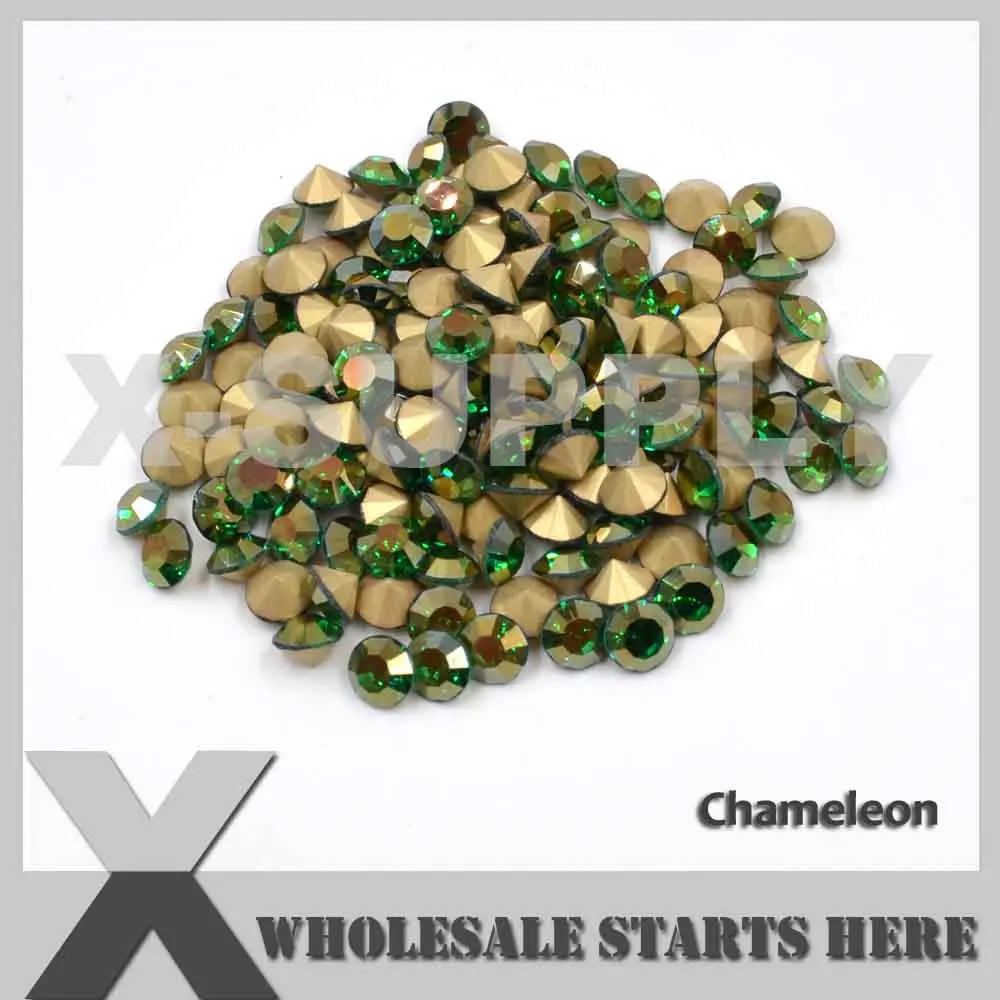 Chameleon Блестящие стразы с острым носком для SS28 SS38 SS45 - Цвет: Chameleon