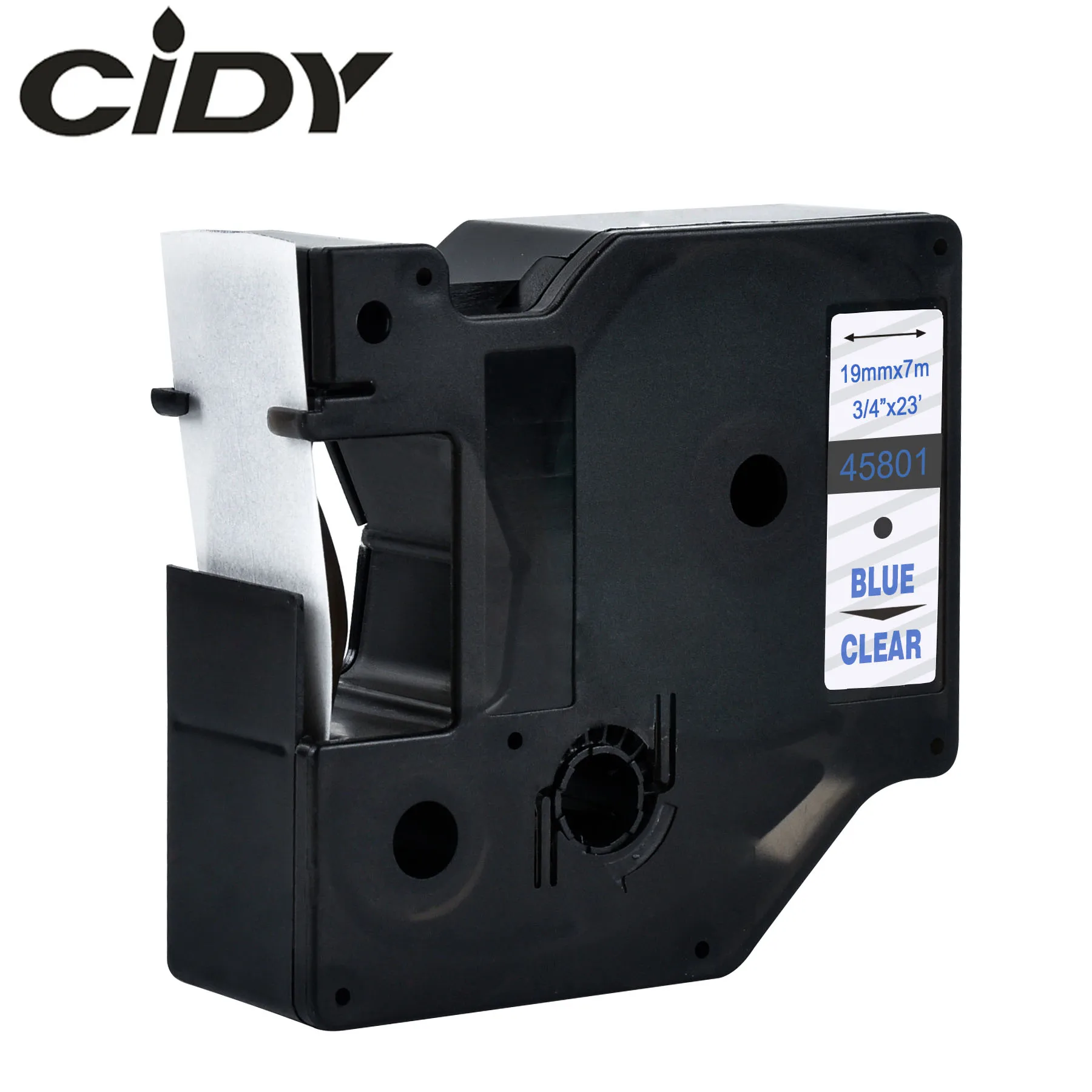 Этикетка CIDY 1 шт. 45803 совместимый с Dymo D1 19 мм лента для маркировки 45800 45808 черного цвета на белом ленты с лейблом для этикетка Dymo менеджер 160 280 210 - Цвет: blue on clear