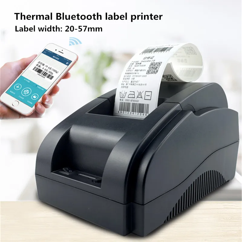 pocket printers YY58 Clothing tag jewelry food commodity price sticker 20-57mm mobile phone Bluetooth USB barcode QR code thermal label printer mini portable photo printer