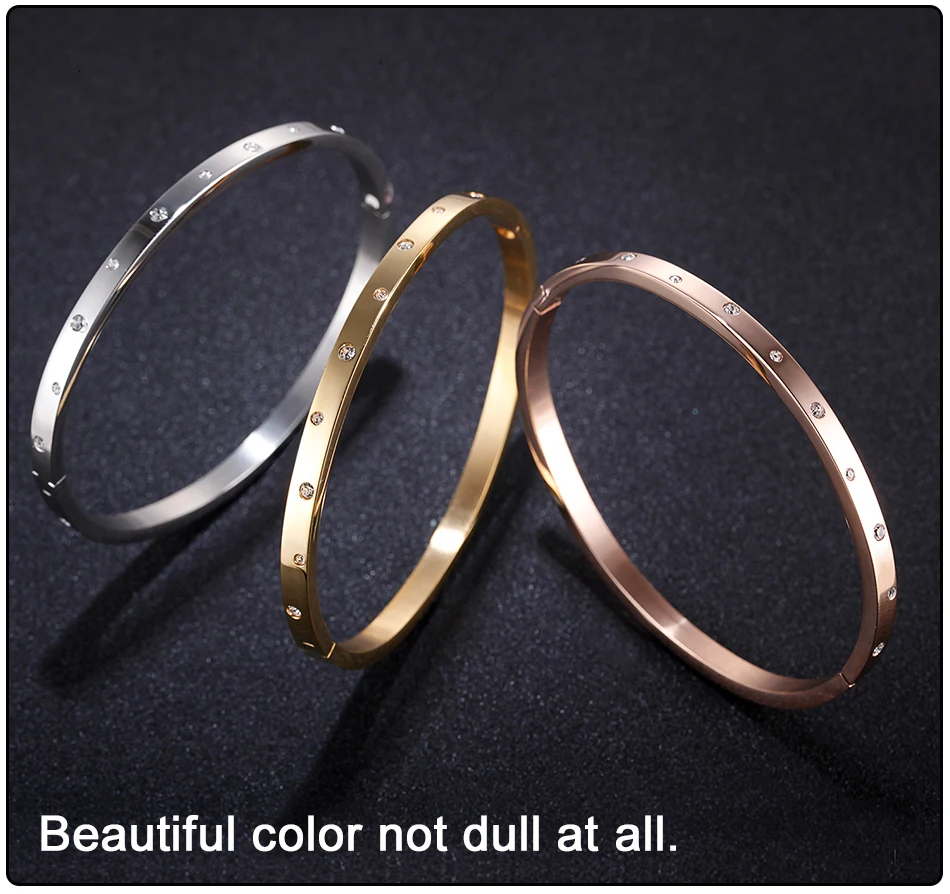 Gold Bangles Stainless Steel Women (5)
