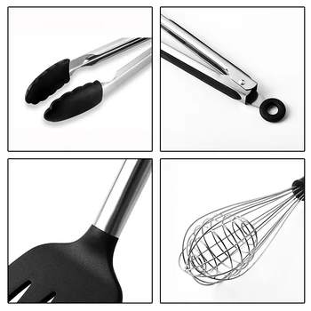 

9Pcs/Set Kitchen Cooking Tools Stainless Steel Silicone Nonstick Utensils Kit Cooking Utensils 2020 New Arrival For Home Diy
