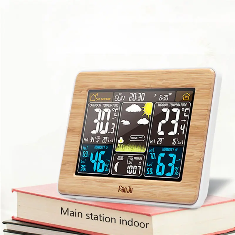 

Professional Home Digital Alarm Clock Wireless Weather Station Indoor Outdoor Temperature Humidity Wall Barometer Weather Sensor