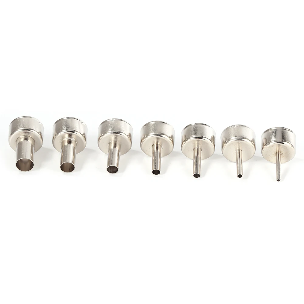 7pcs/Set 3-12mm Universal Hot Air Gun Nozzle Kit for 858D Welding Tools Soldering Station Stainless Steel Heat Gun Tips