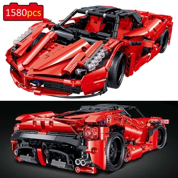 

Technic Series 1580pcs LAFA Racing Car Building Blocks Creator 1/10 Scale Sport Car Simulation Vehicle Bricks Toys For Boy Adult