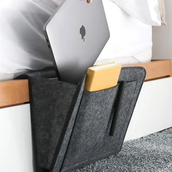 

Felt bedside table storage bag remote control book sofa storage bag bag bag on bed folder tablet computer storage bag