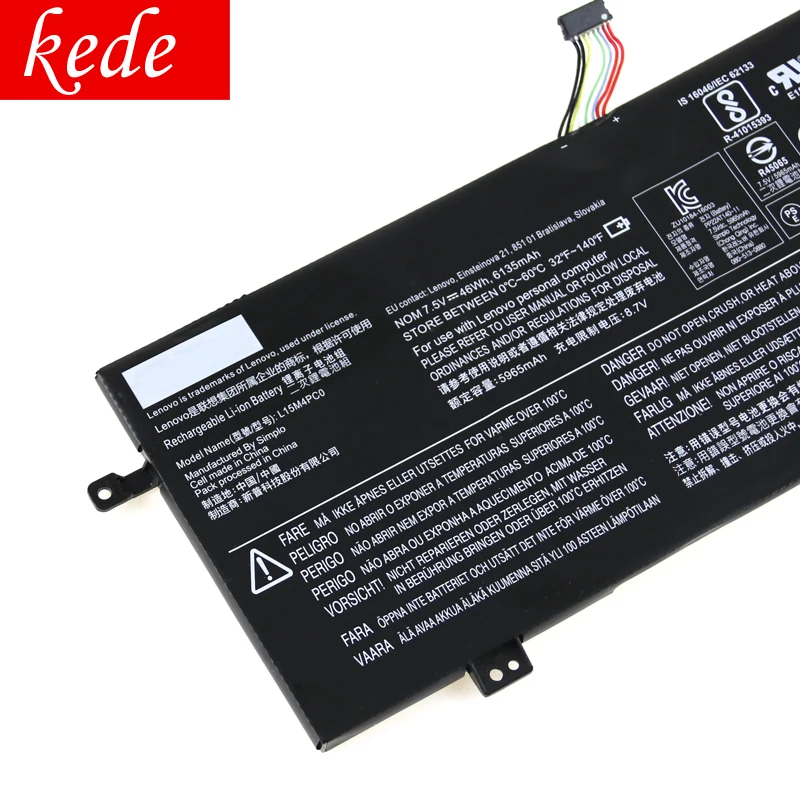 Kede ноутбук аккумулятор для Lenovo IdeaPad 710S-13ISK xiaoxin Air 13 L15M4PC0 L15S4PC0 L15L4PC0 7,5 V 46wh
