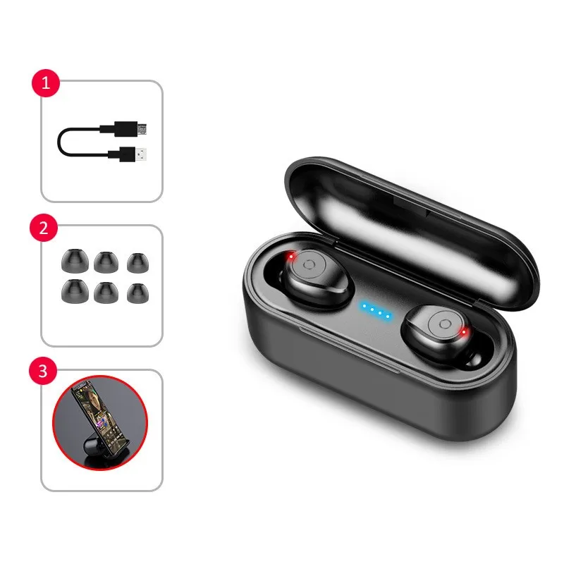 Button Control Bluetooth наушники, отпечаток пальца, V5.0, беспроводные наушники, стерео, спортивные, беспроводные наушники, наушники, гарнитура, 2000 мАч, мощность для телефона - Цвет: Button Control