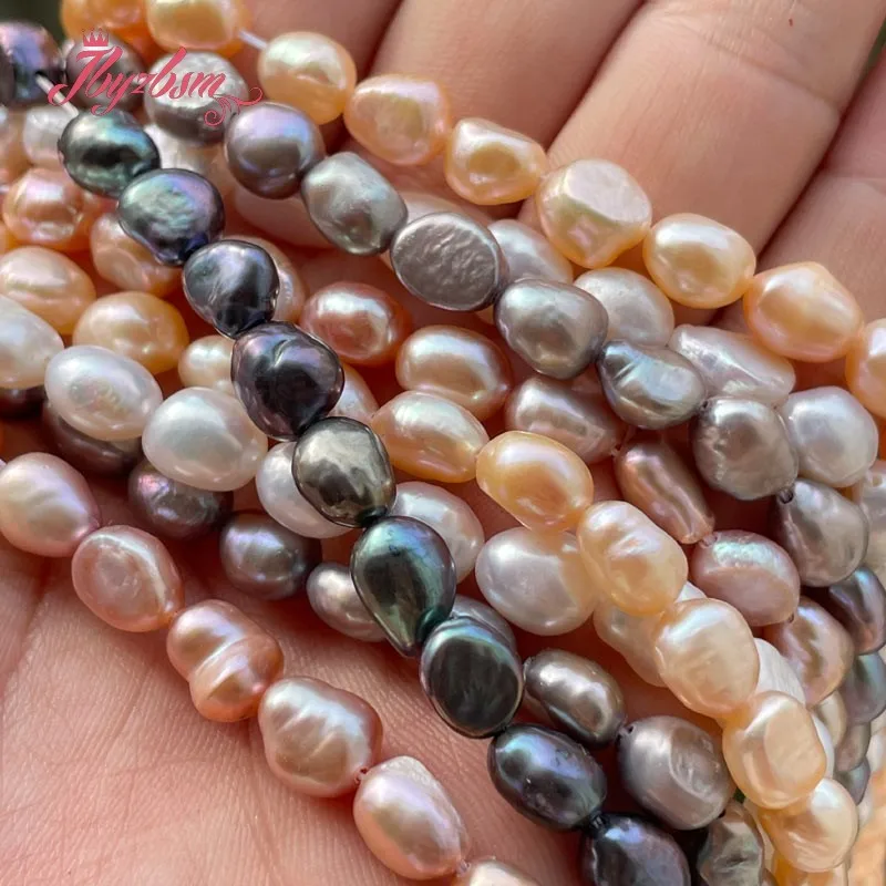 7-8mm Freefrom Baroque High Punch Freshwater Pearl Stone Loose Beads 14.5