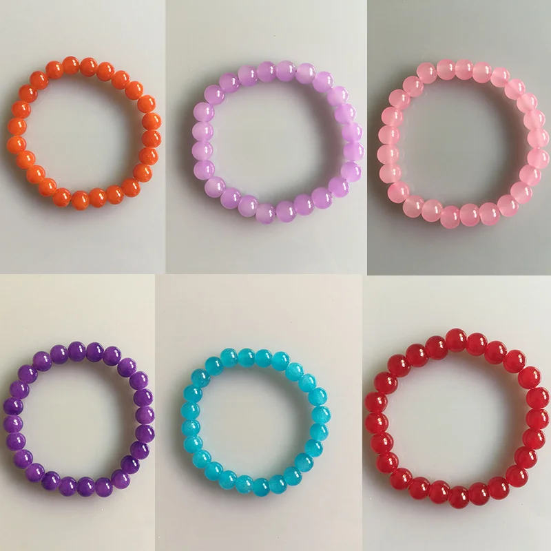 

1PC Multi-color Paint Does Not Fade 8mm Round Beads Ladies Fashion Popular Gift Bracelet Charm Bracelet