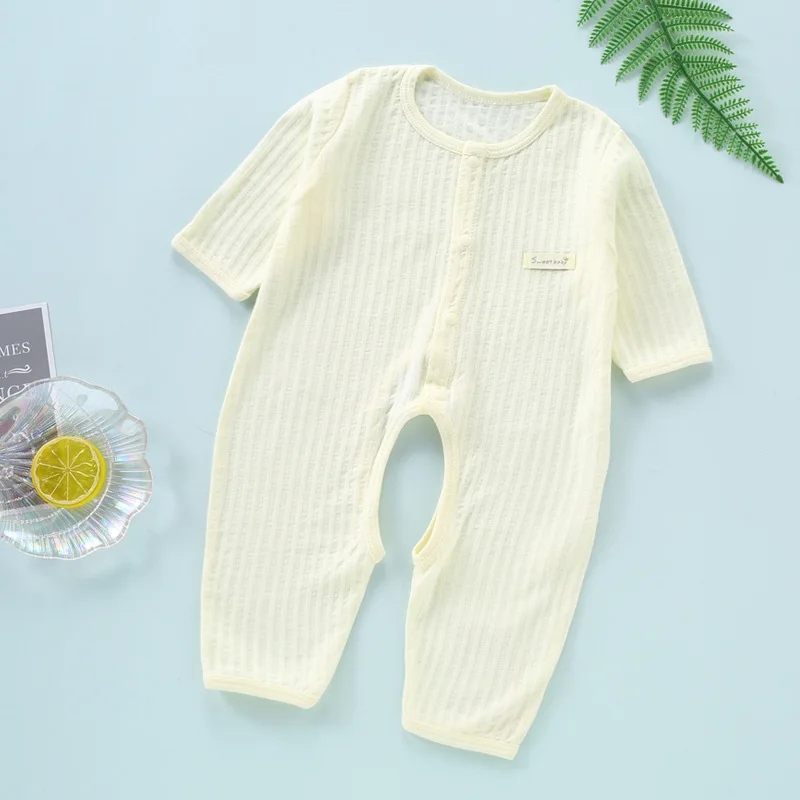 bulk baby bodysuits	 Newborn Baby Summer Thin Romoers Long Sleeved Ha Clothes Todder Baby Girls Pink Climbing Air-conditioning Suit Pajamas Onesie cheap baby bodysuits	 Baby Rompers