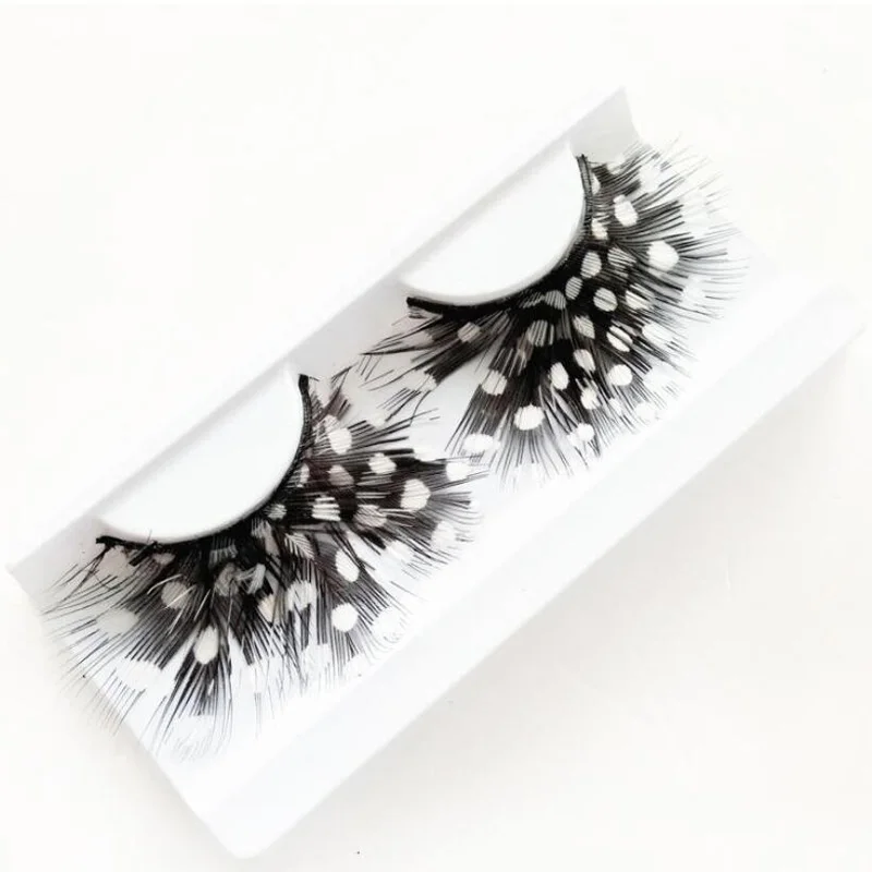1 пара точечных перьев накладные ресницы персонализированные длинные полосы перо пятно поддельные ресницы для наращивания косметические инструменты