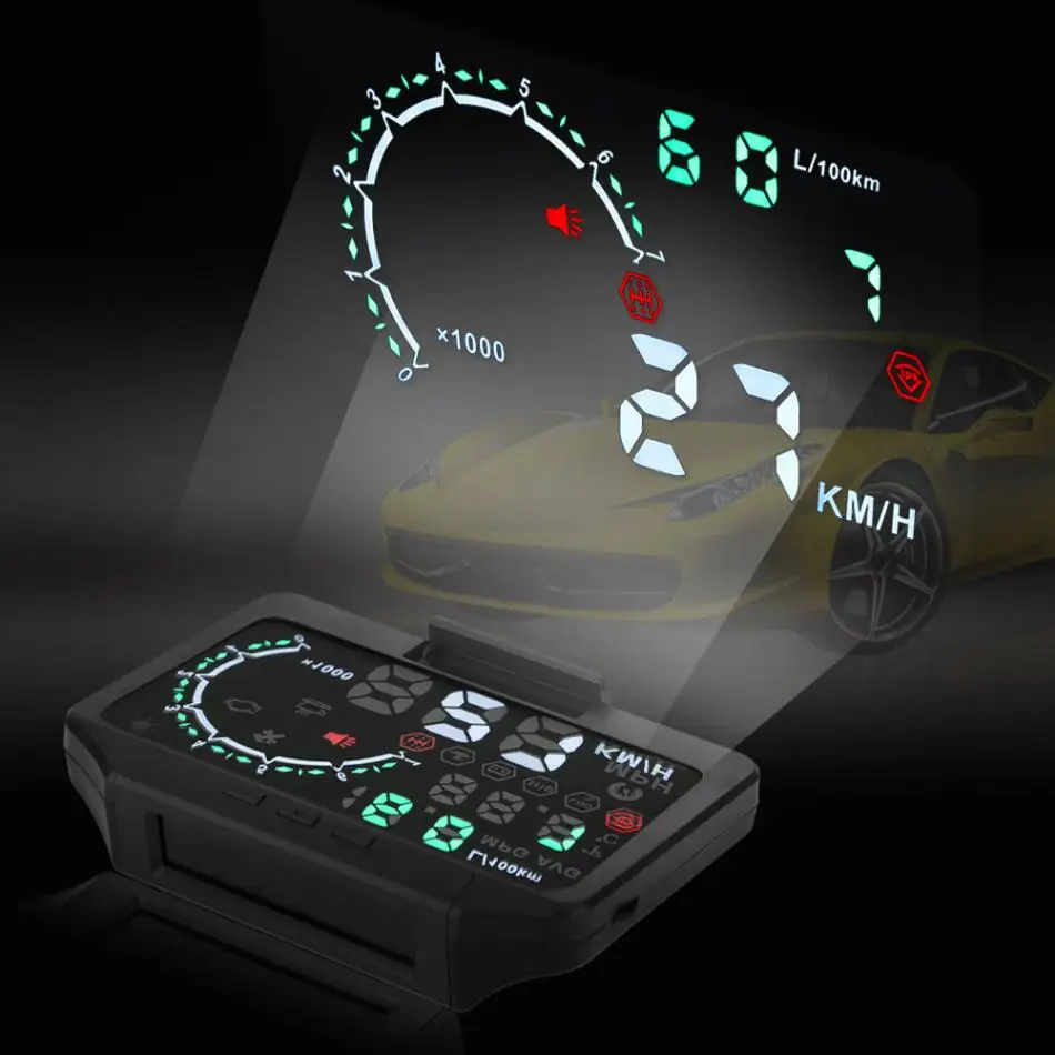 Автомобильная система контроля давления в шинах TPMS, HUD Дисплей Предупреждение скорости, OBD2 интерфейс, набор, автомобильные аксессуары