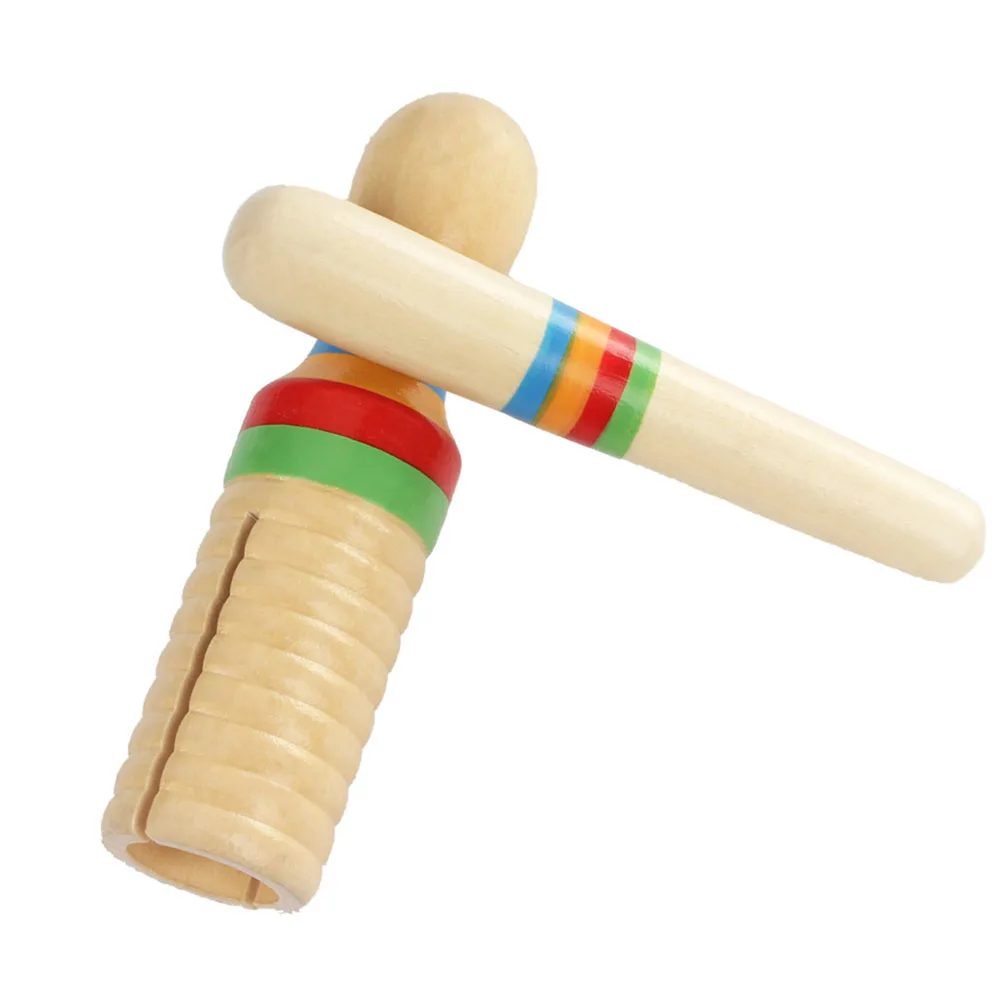 Цилиндрическая трубка игрушки звук музыкальный инструмент легкие вечерние Детские одиночные резьбовые ритм ударные деревянные Guiro подарок для детей