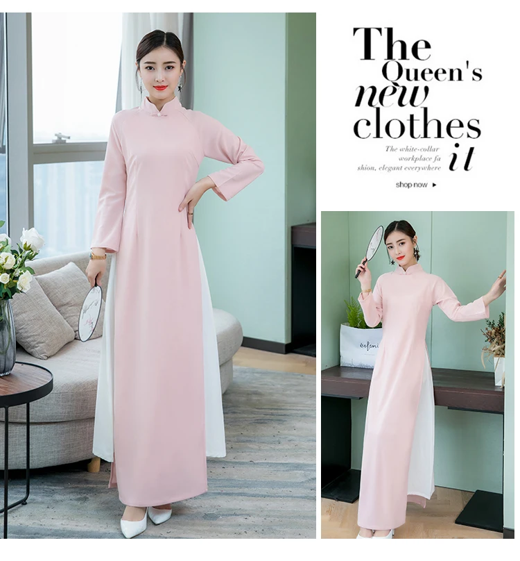 ao dai японское хлопковое женское платье-Ципао ao dai yukata высокого класса из Вьетнама aodai