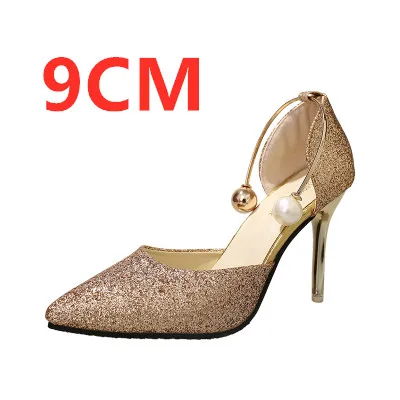f Cresfimix talons hauts/женские модные туфли-лодочки высокого качества на высоком каблуке с серебристым жемчугом; свадебные пикантные туфли на высоком каблуке золотистого цвета; a3114 - Цвет: f