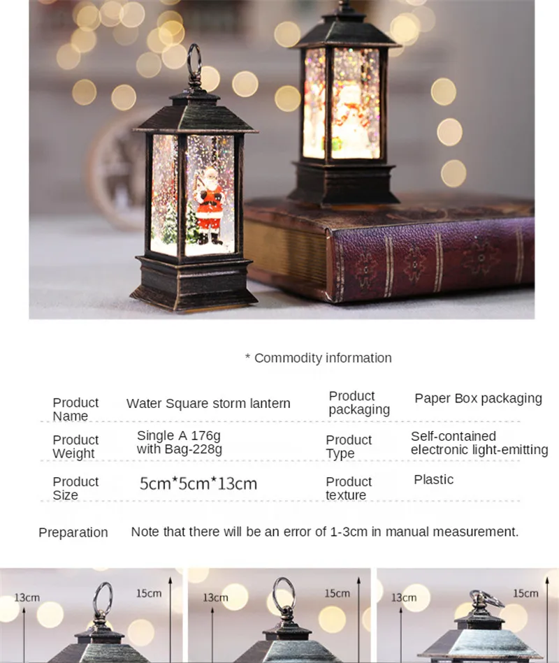 Decorações de Natal para Casa Lanterna Pequeno Óleo Lâmpada Luz Velas Natal Árvore Ornamentos Papai Noel Elk Ano Novo Presente Led 10 Luzes noturnas