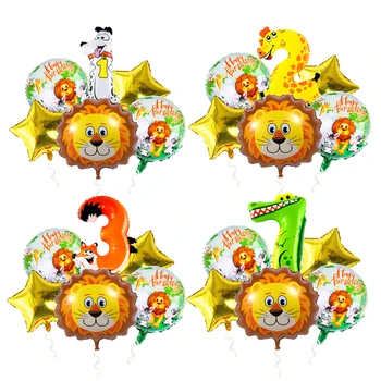 

6pcs Animal ballons Kids favors balloon Jungle themed parties Birthday party decorations boys Jungle safari baloon Baby shower
