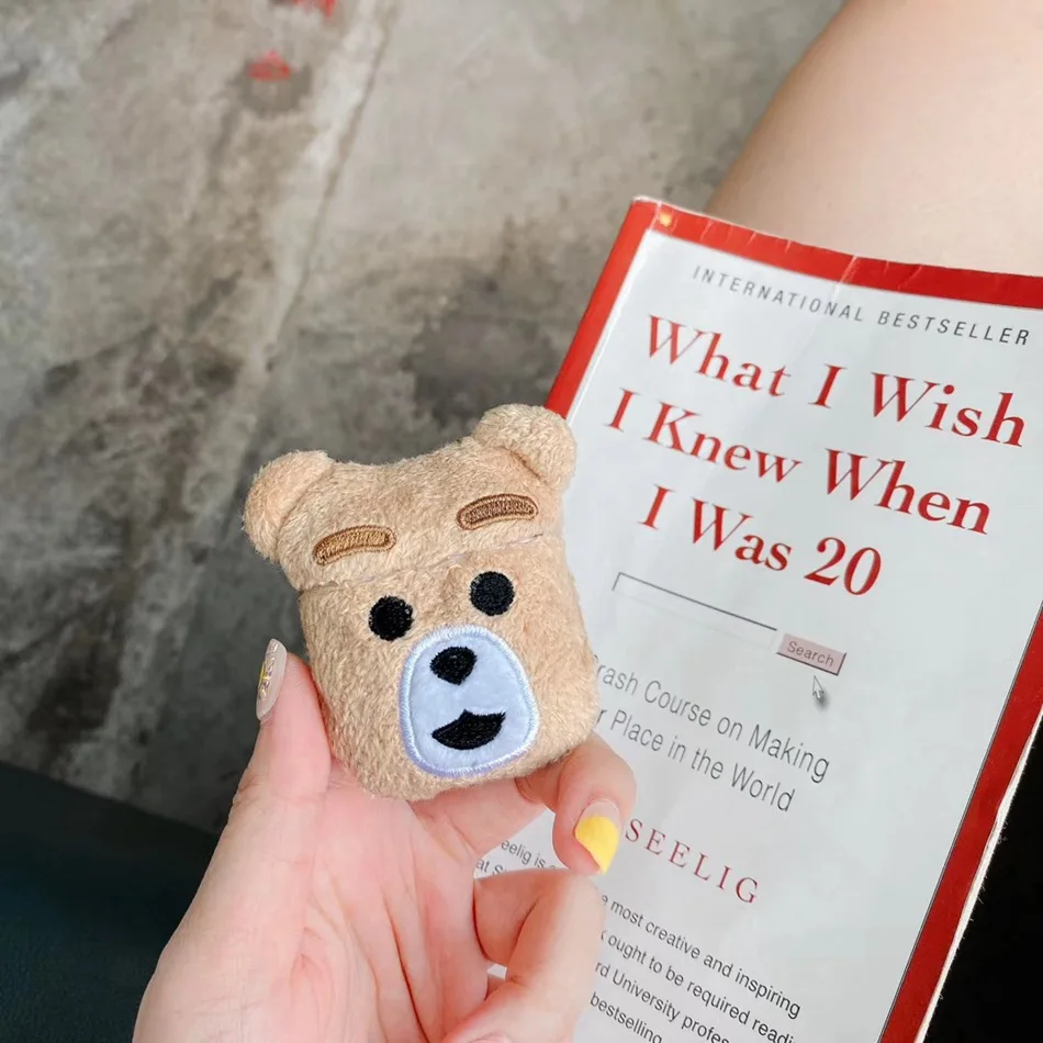 887KK 3D милый чехол для наушников для Airpods, чехол, мультяшный вязаный плюшевый чехол для Apple Airpods 2, чехол, медведь, плюшевая собака, кролик, Earpods, чехол - Цвет: 887KK