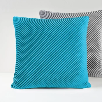 

DUNXDECO Cushion Cover Decorative Pillow Case Modern Simple Geometric Art Twill Pleat Soft Velvet Coussin Sofa Bedding Decorate