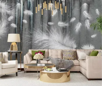 

CJSIR Custom Wallpaper Mural Nordic Minimalistic Abstract Feather Texture Feather Atmosphere Background Wall 3d Wallpaper