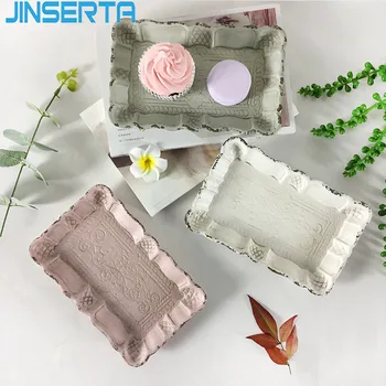 

JINSERTA Vintage Wooden Storage Tray Jewelry Display Plate Cosmrtic Organizer Dessert Fruit Cake Snack Plate Home Dektop Decor
