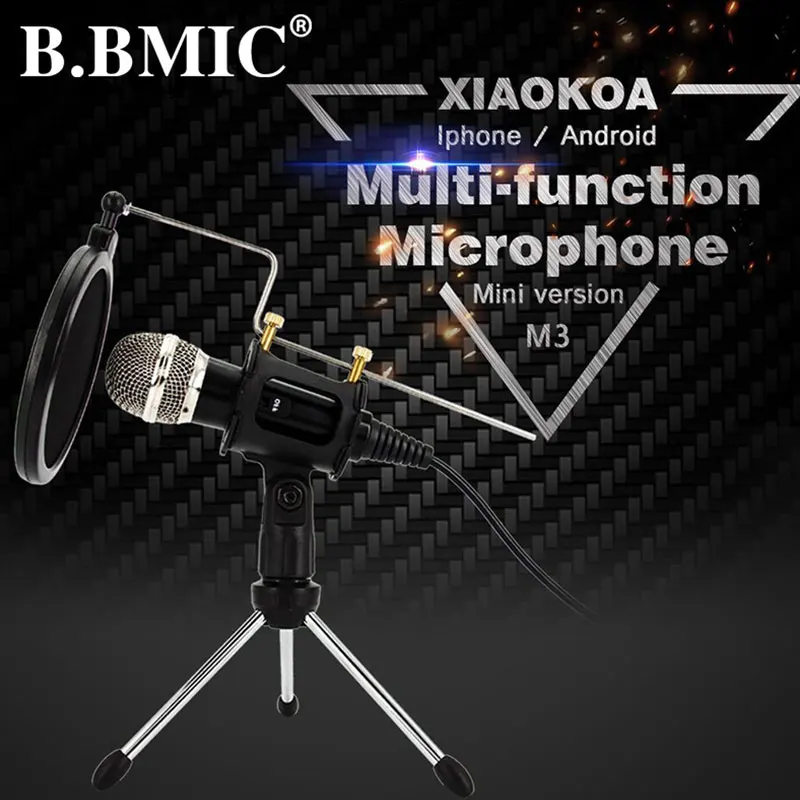 

Desktop Microphone Plug-and-play Singing Broadcasting Professional Condenser Microphone 3.5mm Microphone Wired Microphone