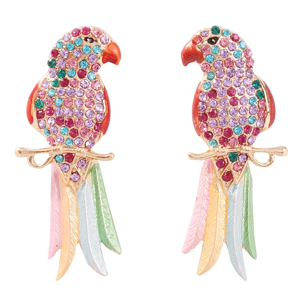 

Red Colour Parrot Earrings Hip Hop Punk Exaggerated Colorful Acrylic Earrings Animal Bird Long Pendant Drop Earrings ZA 2019 New
