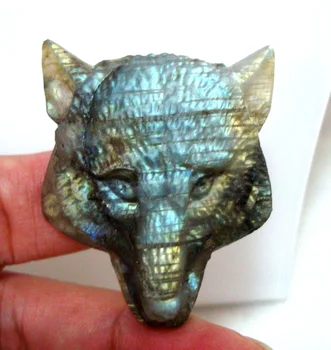 

Free Shipping Natural Labradorite Carved Tiger head Suitable for pendants Women Jewelry Accessories Weddings Parties Gift