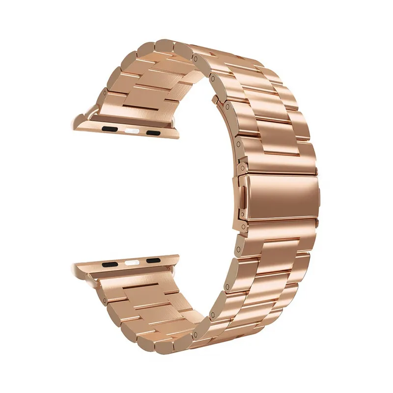 Браслет из нержавеющей стали, совместимый с Apple watch series 5 4 40 мм 44 мм, браслет со звеньями для iwatch 3 2 1 38 мм 42 мм - Цвет ремешка: rose gold