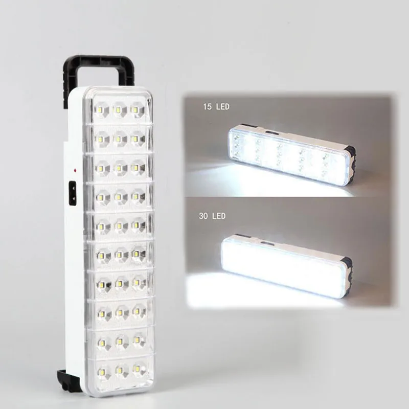 LED Waterproof Emergency Light Flashlight 30 LED 2 Mode Rechargeable for Home Camp Outdoor