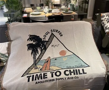 

Single sofa blanket outdoor beach Coconut Island tropical time Blanket Sofa blanket camping picnic blanket multifunction
