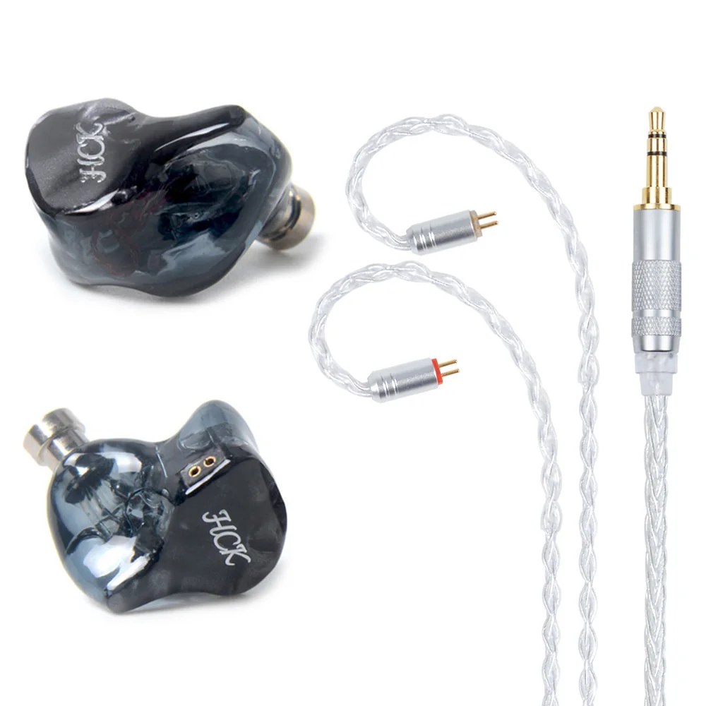 NICEHCK HK6/HK8 6/8BA привод в ухо наушник 6/8 сбалансированная арматура съемный Detac кабель HIFI гарнитура Заказные наушники - Цвет: Black 3.5mm 2Pin