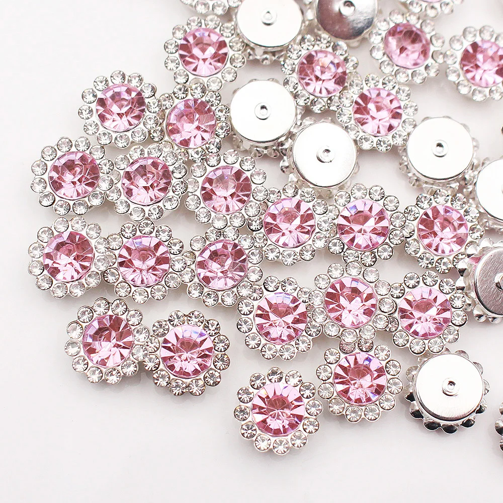 Gold Flower Claw Rhinestones - Glittering Crystal Trim Stones for Garment Crafting and Embellishment