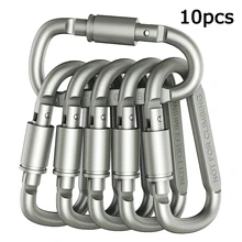 

10pcs EDC Backpack Carabiner Keychain Outdoor Camping Hiking Aluminum Alloy D-ring Snap Clip Lock Buckle Hook Climbing Tools