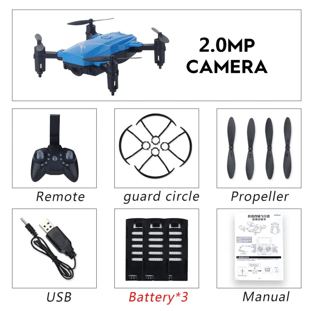 LF602 2,4G FPV складной мини RC Дрон Квадрокоптер игрушки с 720P HD Wi-Fi камера жесты селфи высота удержания самолета подарок для ребенка - Цвет: blue 200W Cam 3 Bat