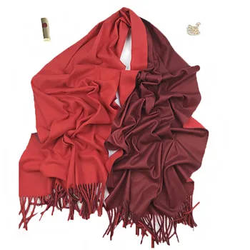 

Imitation Cashmere Double Faced Scarf Ladies Pure Color Fashion 200*70CM Elegant Tassels Soft Warm 2-color High Quality Shawls