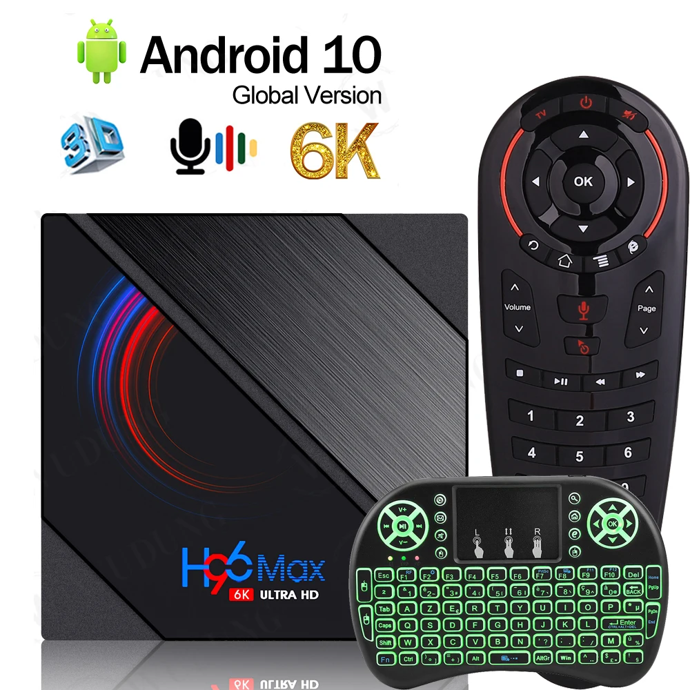 Newest Smart H96 Max H616 Android 10.0 TV Box Quad Cor 2.4G&amp5.0G Dual WIFI BT4.0 6K HD 4G 32G/64G Set-Top PK X96 MAX | Электроника