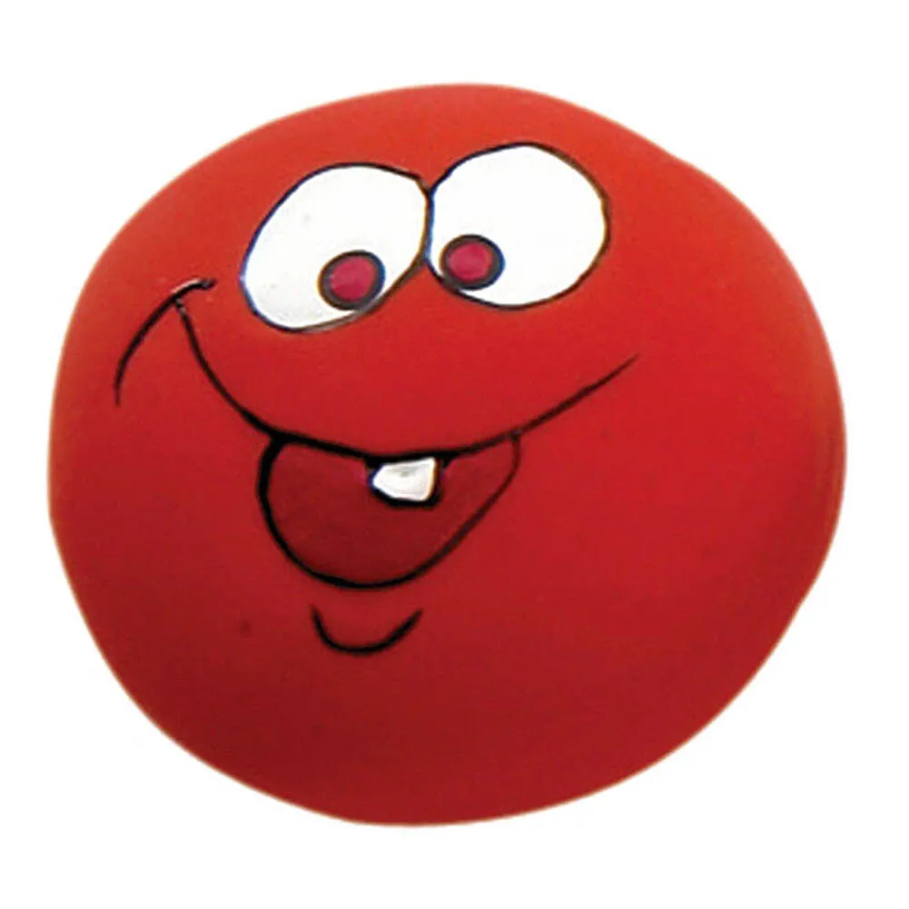 Red Резиновая Собака Щенок Pet играть скрипучий мячик для жевания игрушки с лицом получить яркие шары TP899 - Цвет: Red