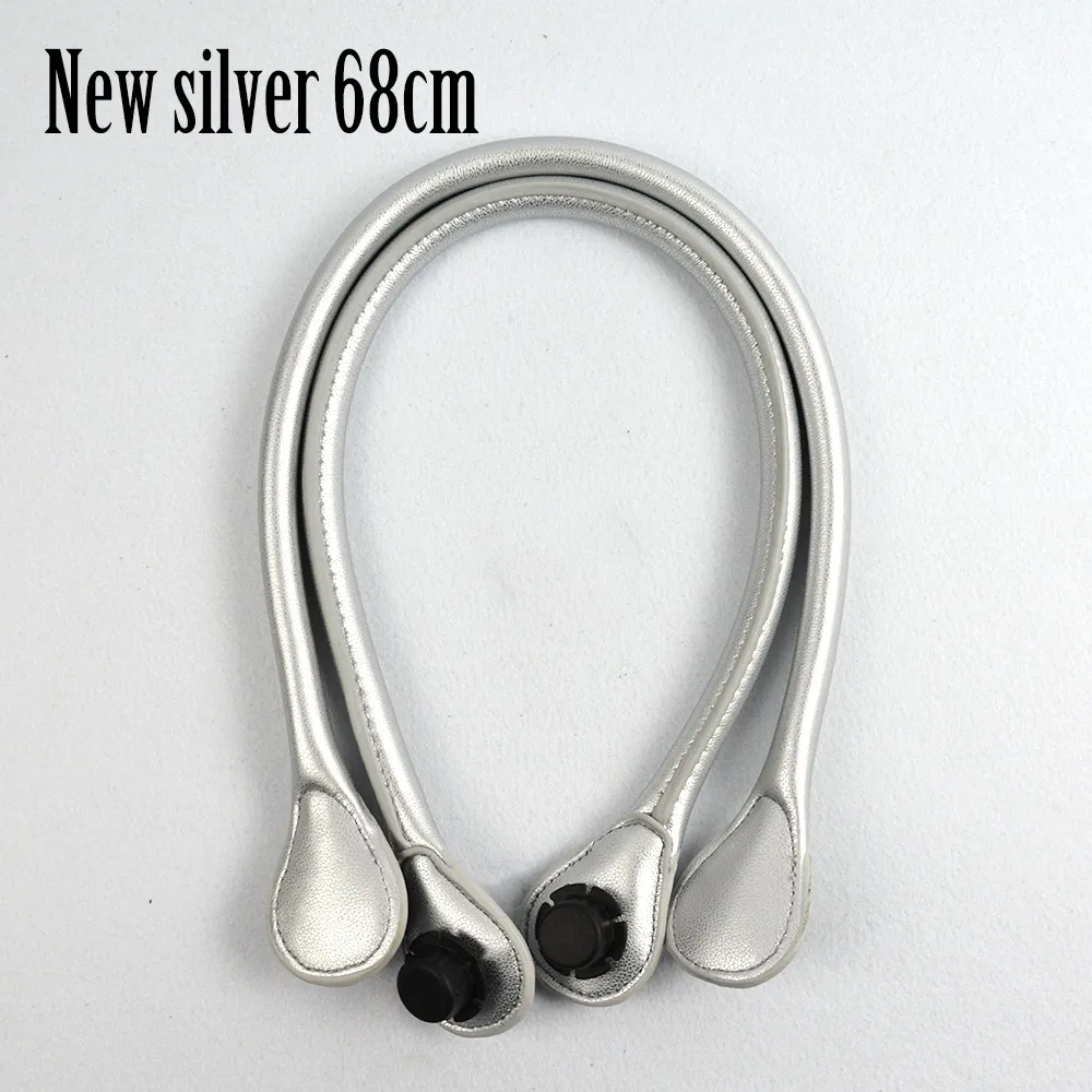 new silver 68cm TANQU короткий длинный круглый Pu искусственная кожа ручка для Obag классический мини O сумка женские сумки на плечо - Цвет: new silver 68cm