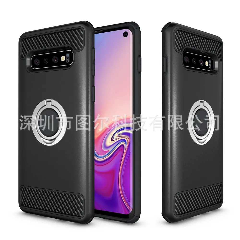 SAMSUNG S10 plus чехол для телефона в ТПУ+ PC кольцо держатель Защитный Чехол ударопрочный применимый S10 E