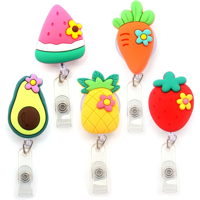 The Sunny Fruit And Vegetable Style Retractable Card Holder Badge Reel  Nurse Exhibition Enfermera Girl And Boy Name Card - AliExpress