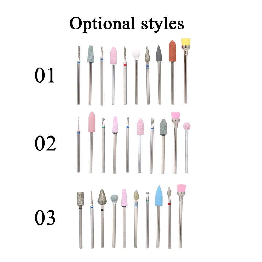 

10pcs Ceramic Milling Burr Nail Art Cutter Polishing Buffer Files Electric Machine Drill Bit Manicure Drills & Accessories