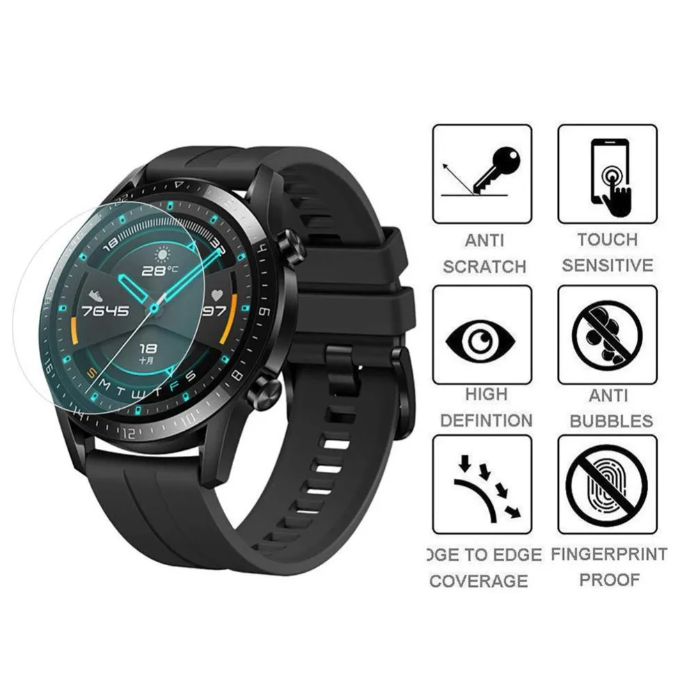 3Pcs 100% Original 9H Premium Tempered Glass For Huawei Watch 3 GT2 Pro GT 46mm Anti-Explosion Screen Protector Film Guard Cover