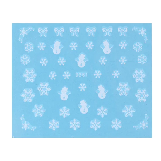 Рождественские снежинки наклейки для ногтей переводные наклейки Снеговик Наклейки для ногтей слайдер для ногтей для маникюра LESTZ419-439 - Цвет: D261